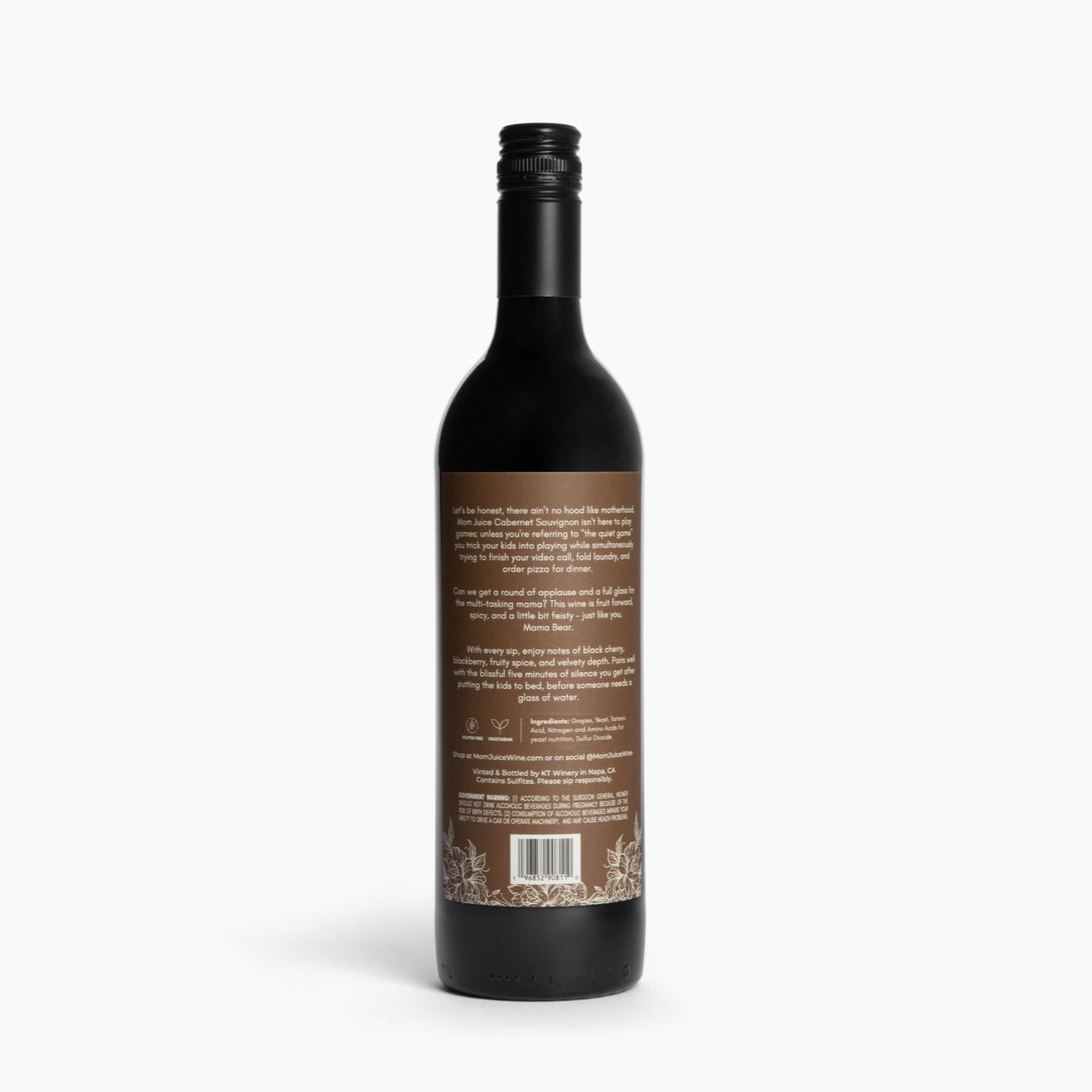 Mom Juice 2021 Cabernet Sauvignon Back Label